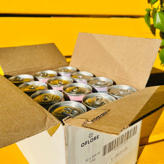 OFLORE Boîte découverte - Citron, Hibiscus, Lavande | Pack de 12 canettes de limonade pétillante fermentée | 355 ml | 0 sucre, 0 calorie, 0 caféine