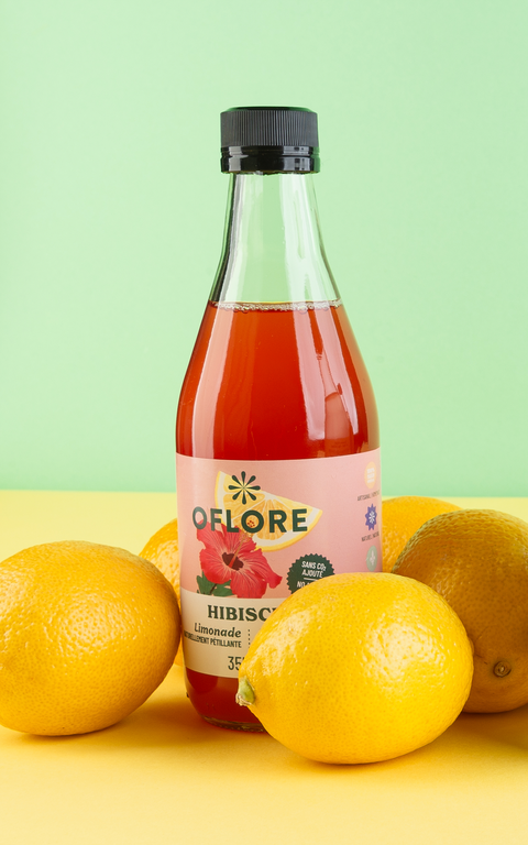 Limonade OFLORE à l'Hibiscus - Caisse de 24 Bouteilles de 355ml